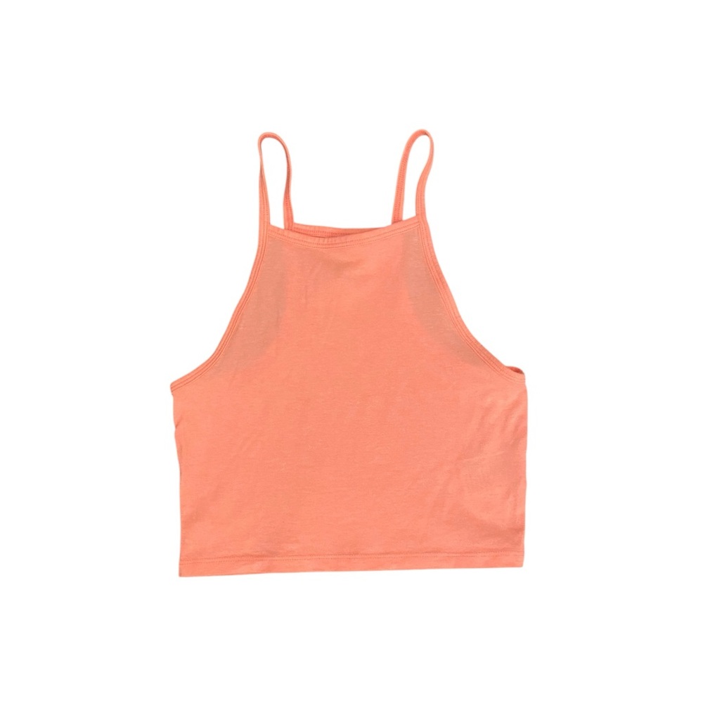 Divided Coral Crop Top